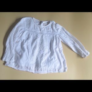 Zara white romantic blouse